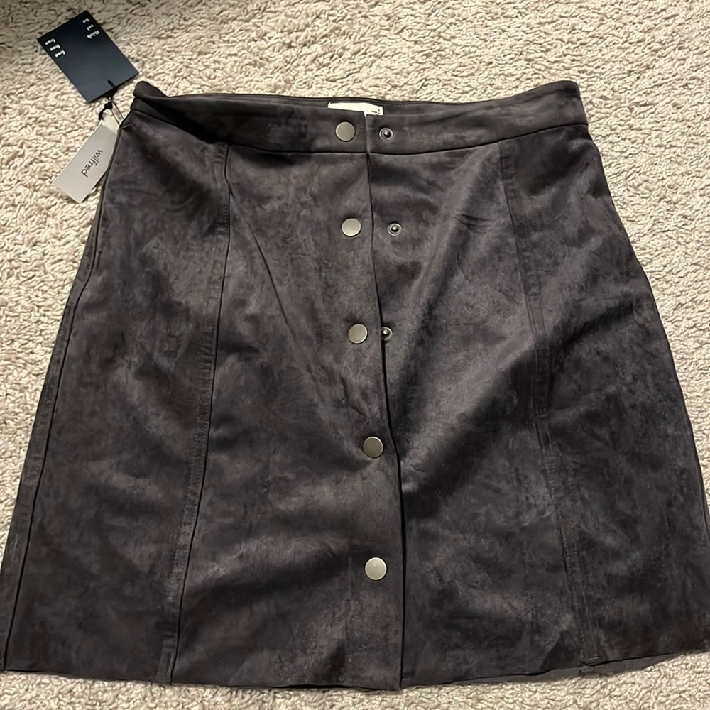 Charcoal Skirt - Suede